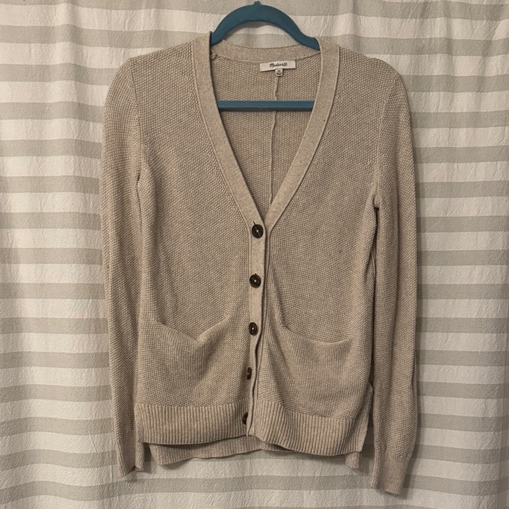 GUC Madewell Light Beige Cardigan Sweater, sz XS